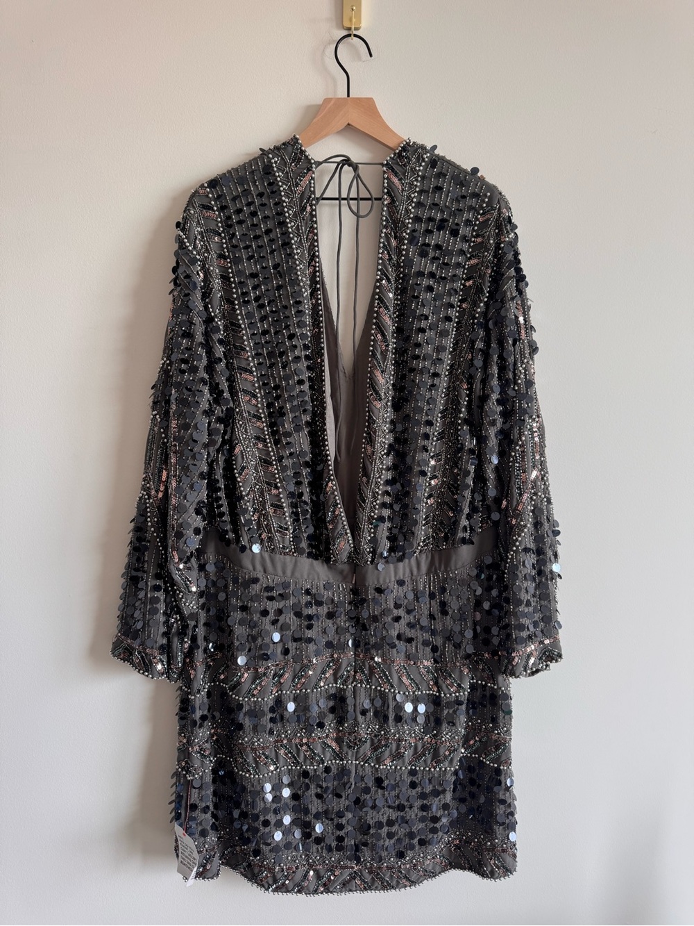 ASOS Design Curve | Rare Embellished Patchwork Silver Sequin Dress ~ NWT US 16 - Picture 11 of 12